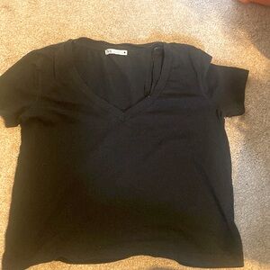 Zara black basic crop top